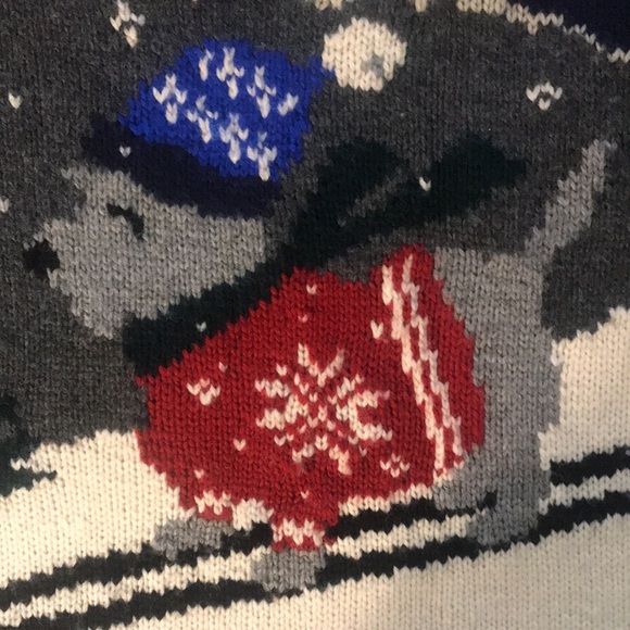 Vintage Lauren Ralph Lauren Dog Mountain Skiing Knit Wool Sweater Men’s S Unixex - Picture 4 of 16